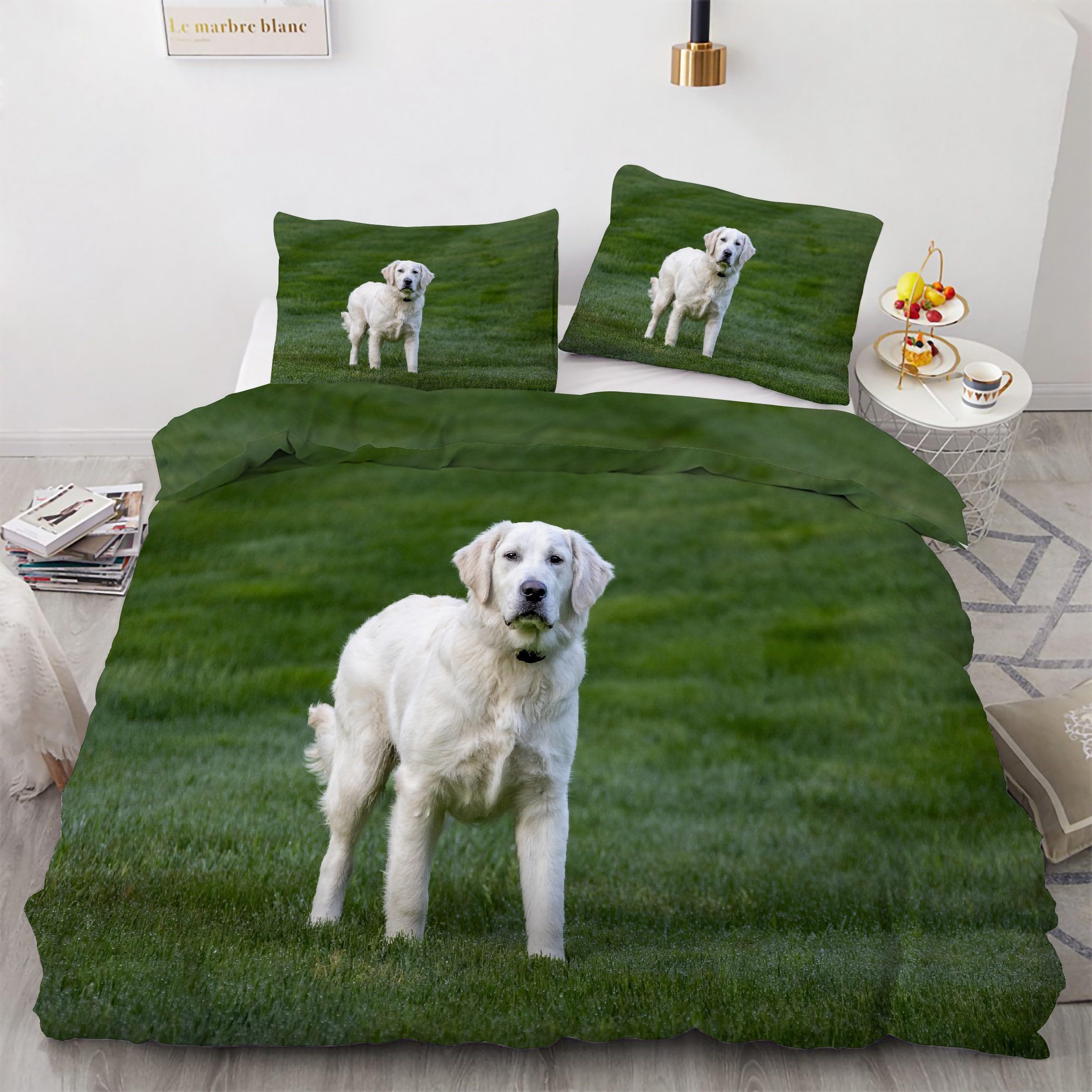 Housse de couette 90x190 microfibre douce et zippée avec motifs animaux de la prairie