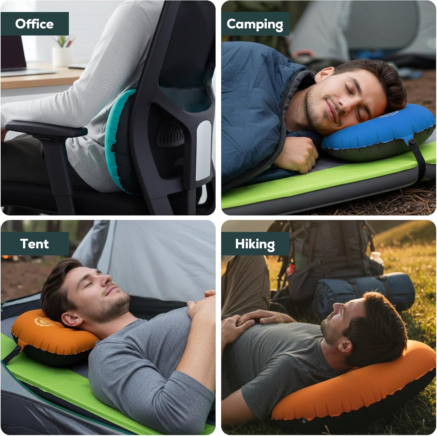 Gear Doctors 3.5oz Compact Ultralight Inflatable Camping Pillow—Inflatable Camp Pillow—Backpacking Pillows Ultralight—Camping Pillows for Sleeping, Hiking, Travel, Beach, Office, Neck, Lumper [Orange] - Image 9