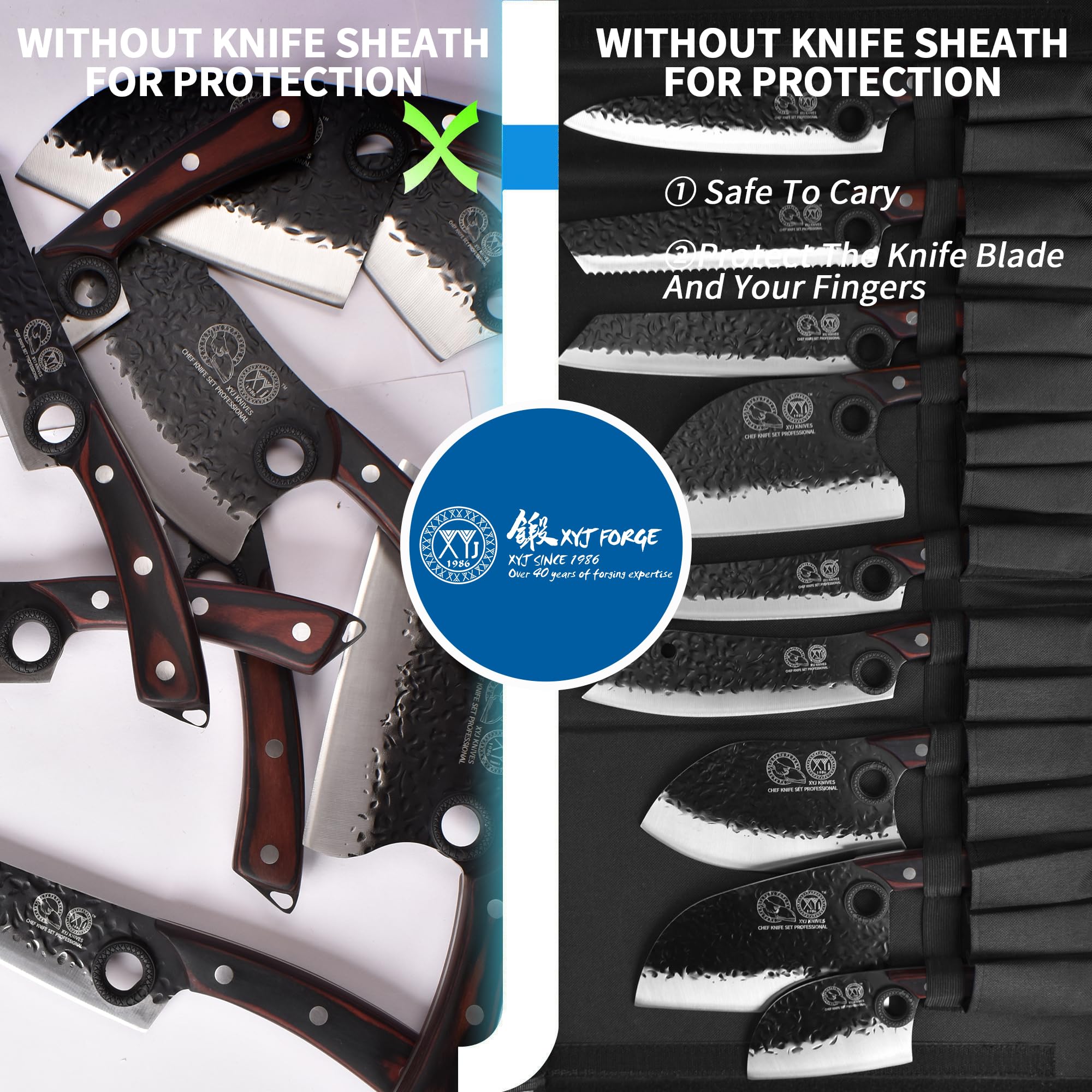 Amazon.com: XYJ Professional Serbian Chef Knife Set with Roll Bag