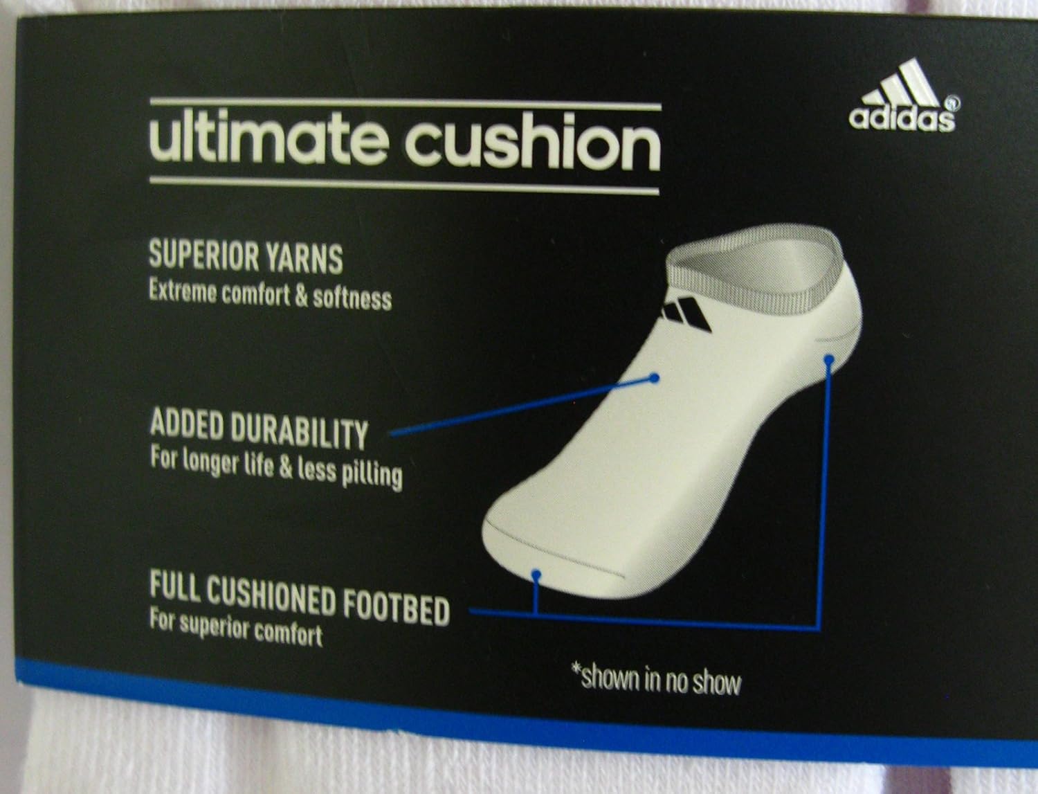 Adidas Men's Cushioned Quarter Socks 6 Pair Shoe Size 6-12 White/Black