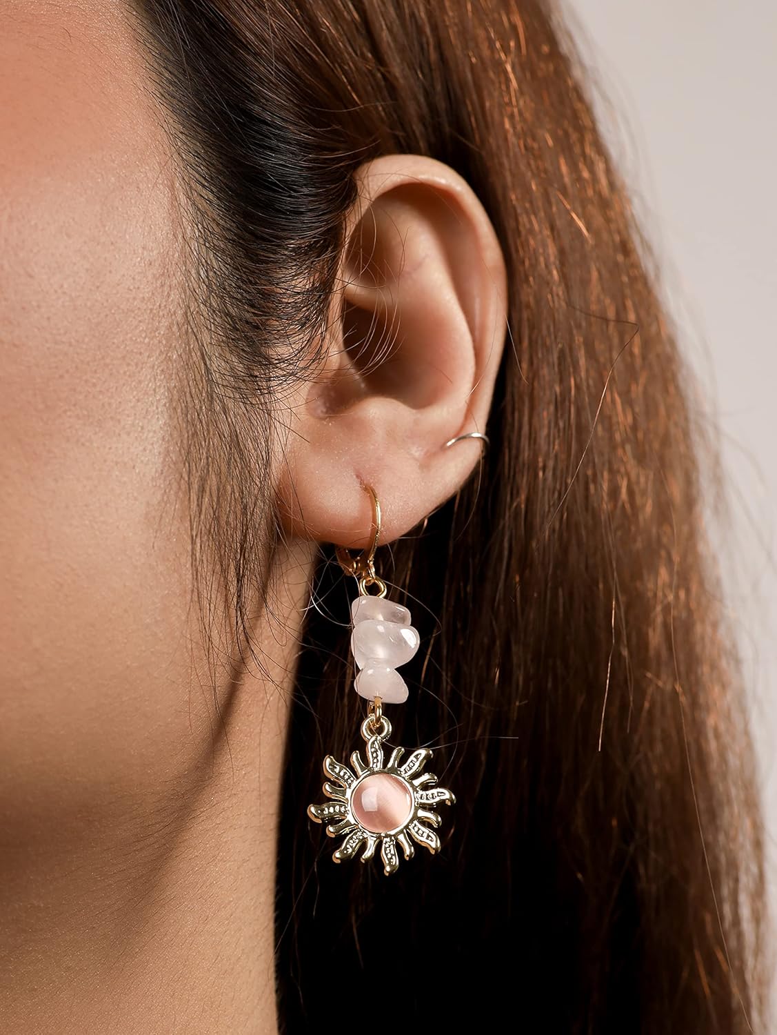 Sacina Boho Hippie Gothic Crystal Celestial Sun Earrings, Boho Earrings, Hippie Jewelry, Christmas Jewelry Gift For Women - Image 2