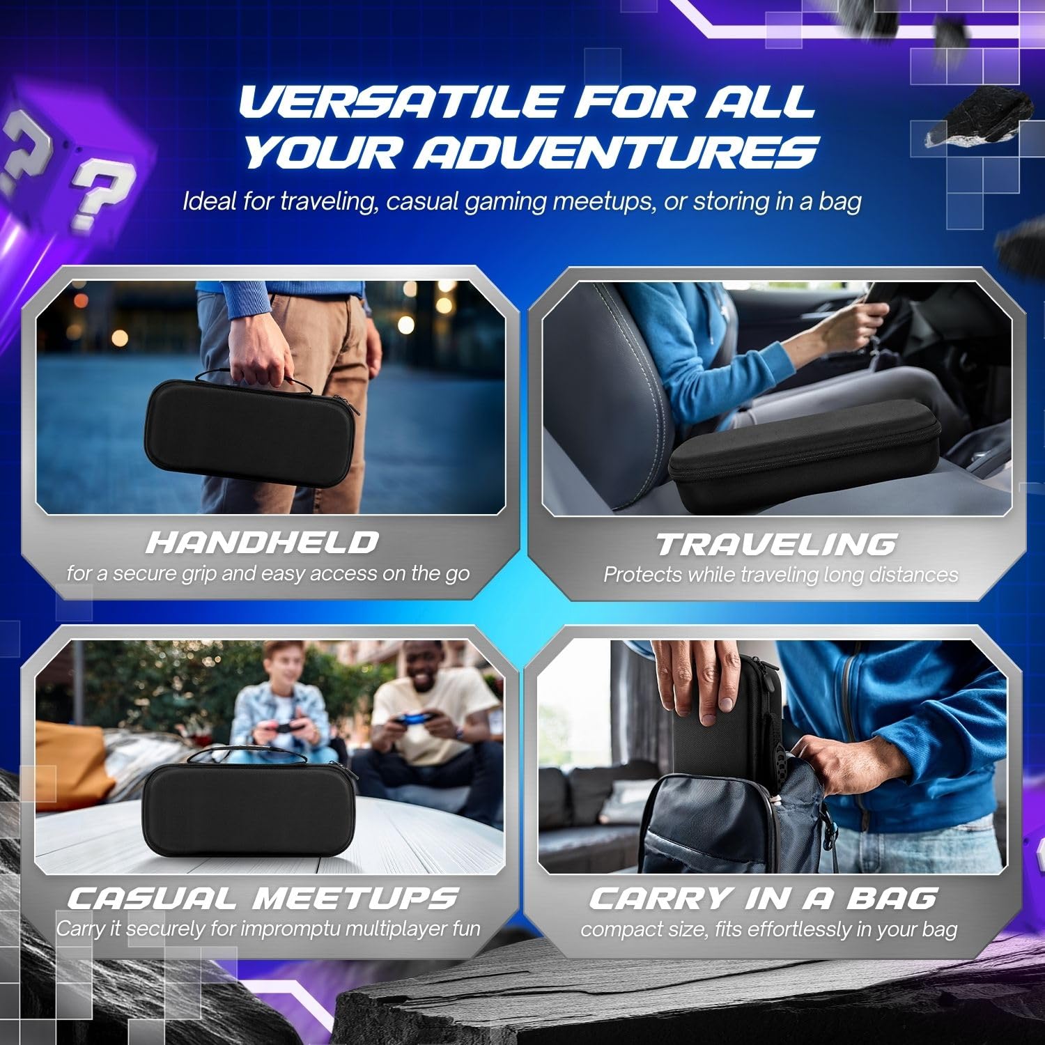 TNP Custodia da trasporto per PlayStation Portal, borsa da viaggio portatile per PS5 con custodia protettiva in silicone e 2 pellicole protettive per lo schermo, antiurto e anti-collisione