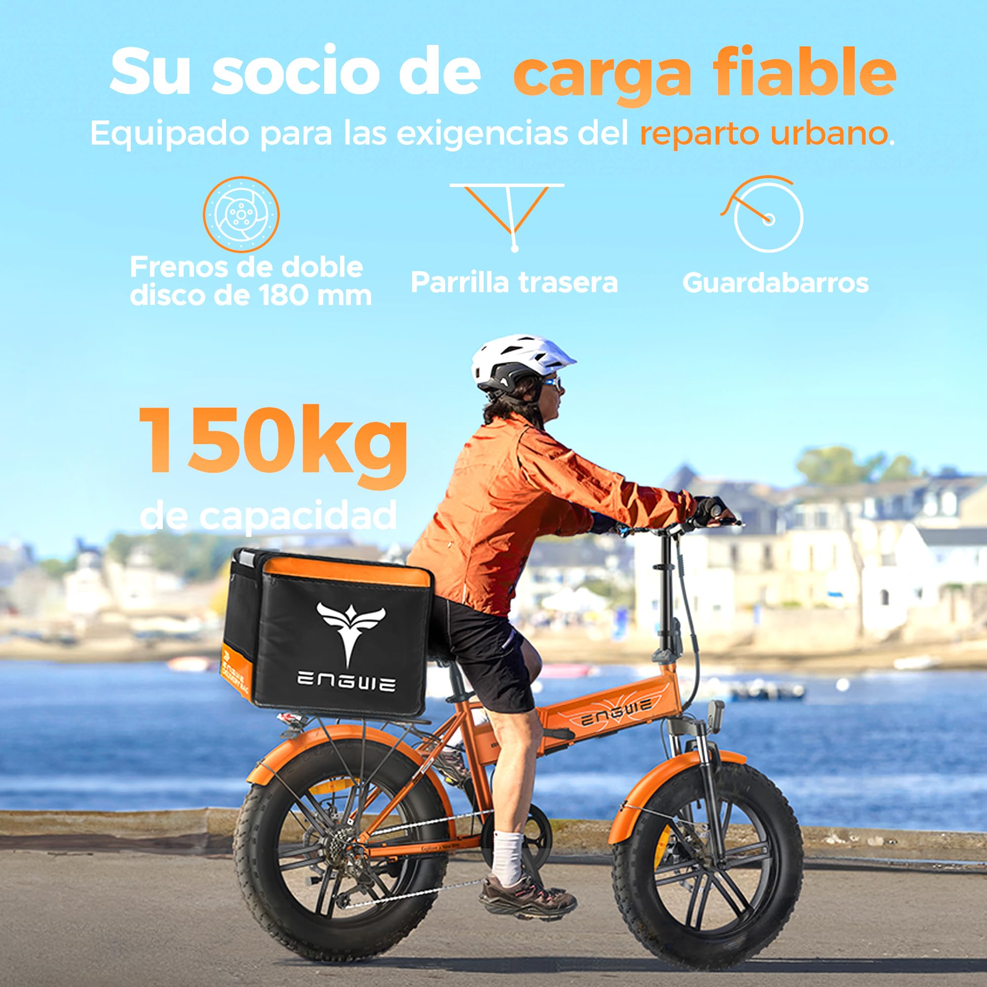 ENGWE Bicicleta Eléctrica Plegable, 48V 13Ah Batería Extraíble, Autonomía de 50-120 km E-Bike，20''×4.0'' Fat Tire 7-Velocidad E-Bike para Cualquier Terreno
