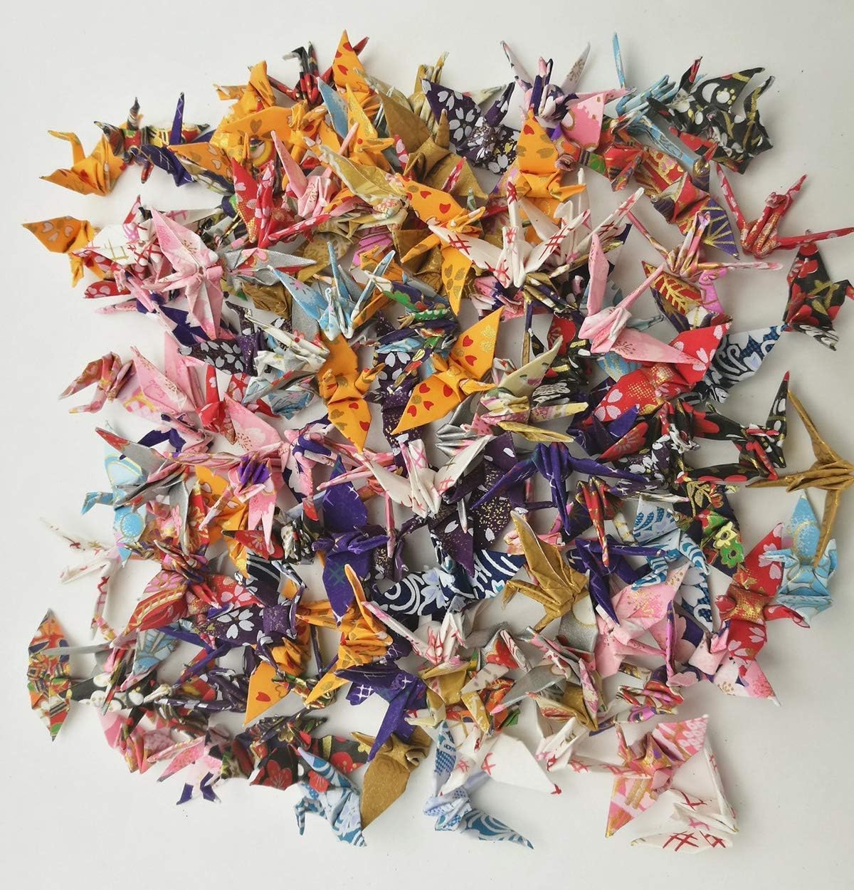 200 Origami Paper Crane Washi Paper 1.5 inches and Origami Crane Gold foil Paper 1.5 inches