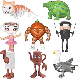 8 Pcs Italian Brainrot Toy, Ballerina Cappuccina Figures Toys, Uniquely Designed Brainrot Toys for Collectors and Action Enthusiasts (8 Pcs A)
