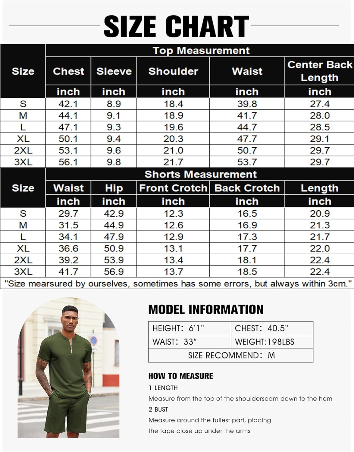 COOFANDY Men's 2 Pieces Outfits Casual Quarter Zip Polo T Shirt and Shorts Set Athletic Jogging Summer Tracksuit - Image 6