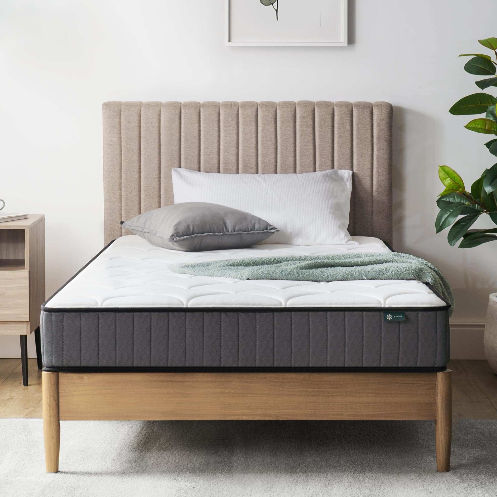 Zinus materasso 80x190 cm - Altezza 20 cm - Materassi a molle insacchettate e memory foam - Materasso ibrido