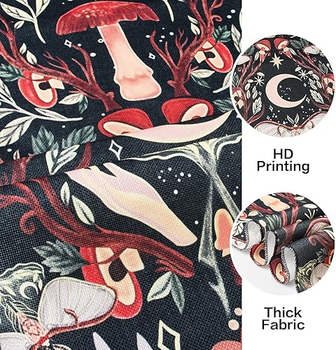 Miniatura 4 de ARTCREATOR Paquete de 2 decoraciones para colgar en la pared de hongos, decoración de habitación hippie, decoración de núcleo de cabaña, tapiz