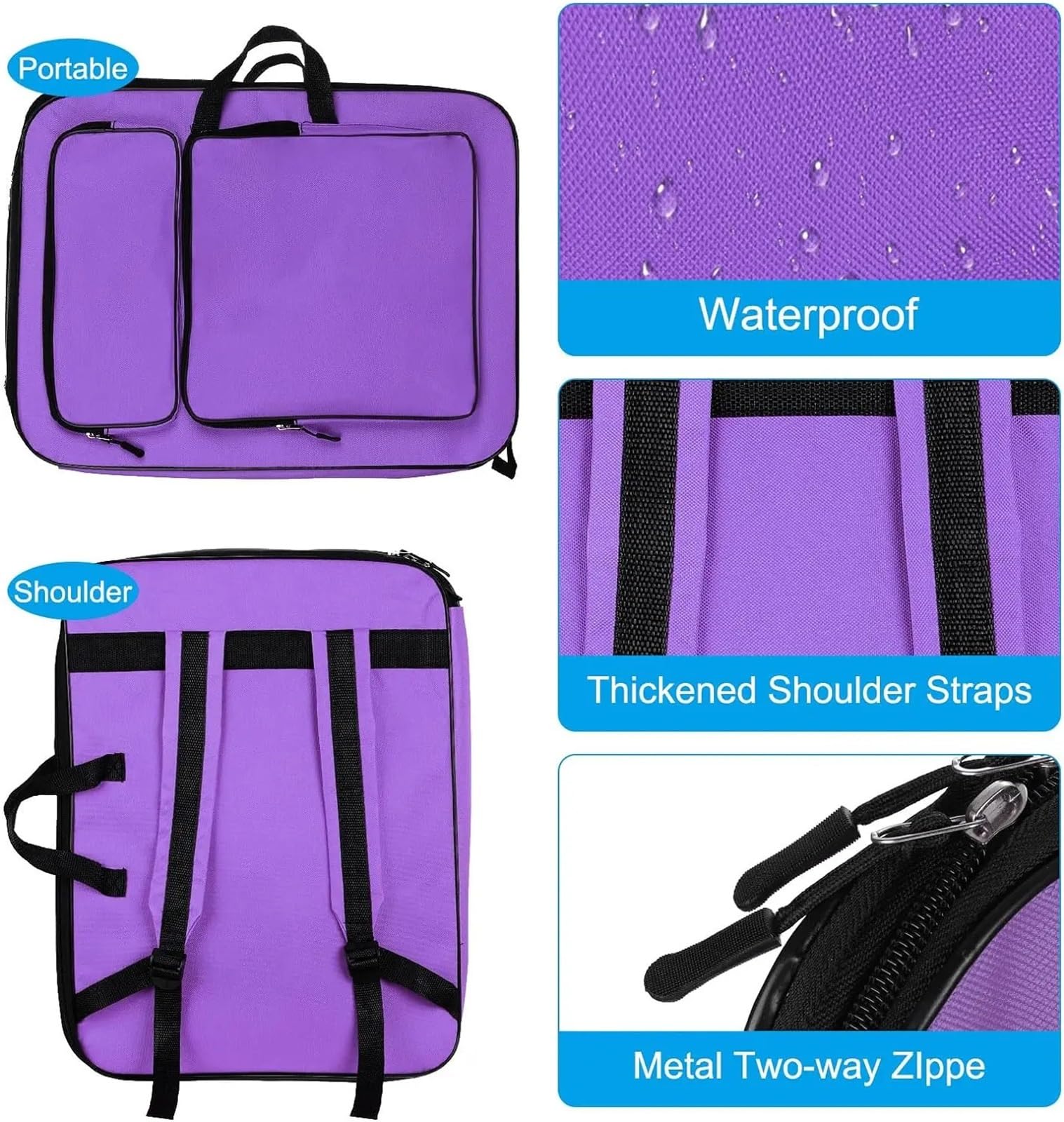 Bolsa para Portafolio De Arte Mochila Multifuncional for portafolio de Artistas, Bolso de Hombro, Bolsa de Dibujo de Viaje, Mochila Impermeable for bocetos de Arte para Tableros De Dibujo