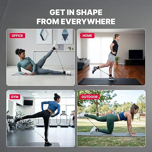 Miniatura 9 de DMoose - Correa de tobillo para máquina de cable, talla única, con acolchado de alta calidad, puños de tobillo para entrenamiento, entrenamiento de