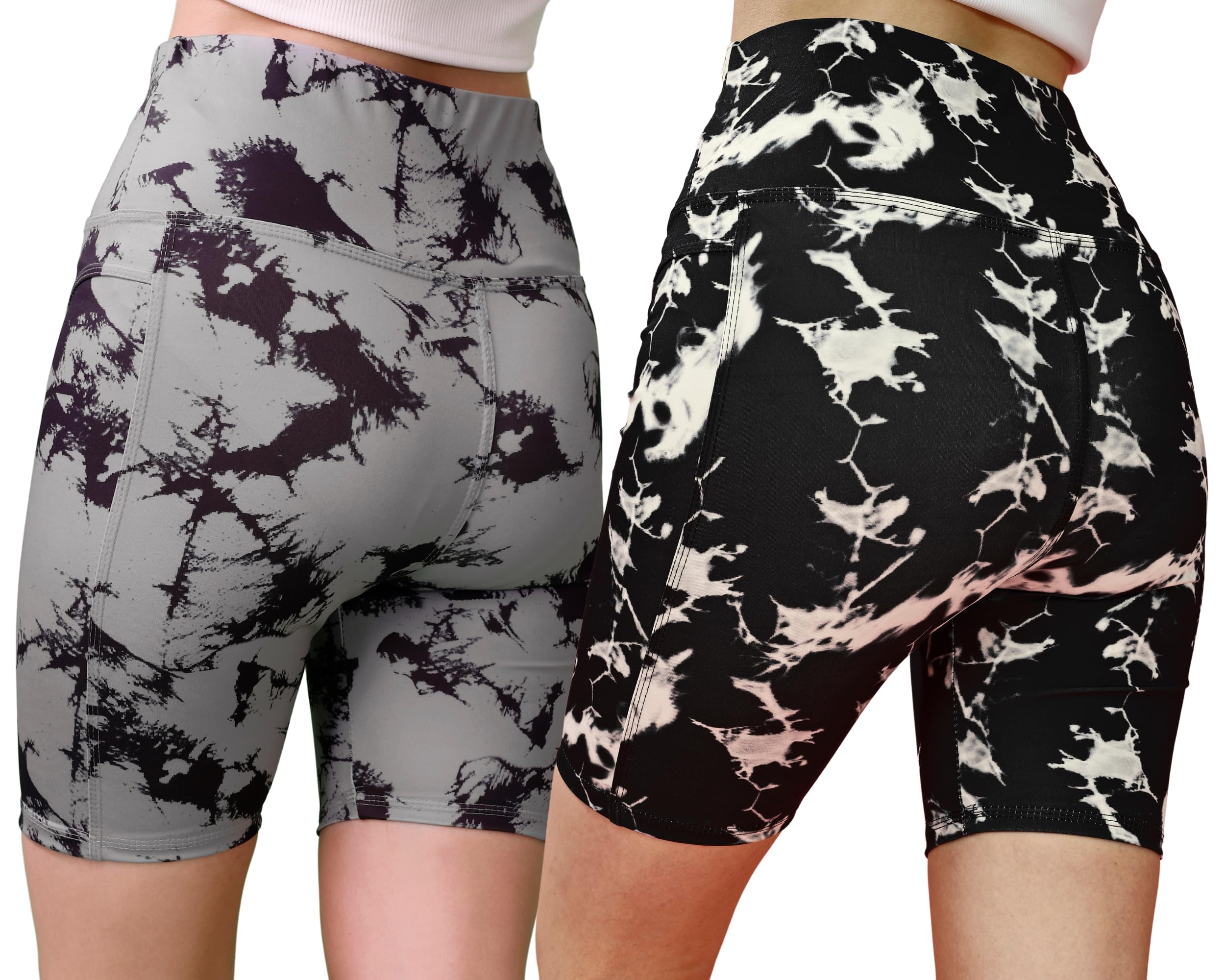 KASHIKAY CREATION Women’s Polyester Blend Printed and Stretchable Shorts with Pockets High Rise Waist Style Above Knee Length and Slim Fit | Activewear Tights | Gym Fitness Shorts | Daily Fitness Use