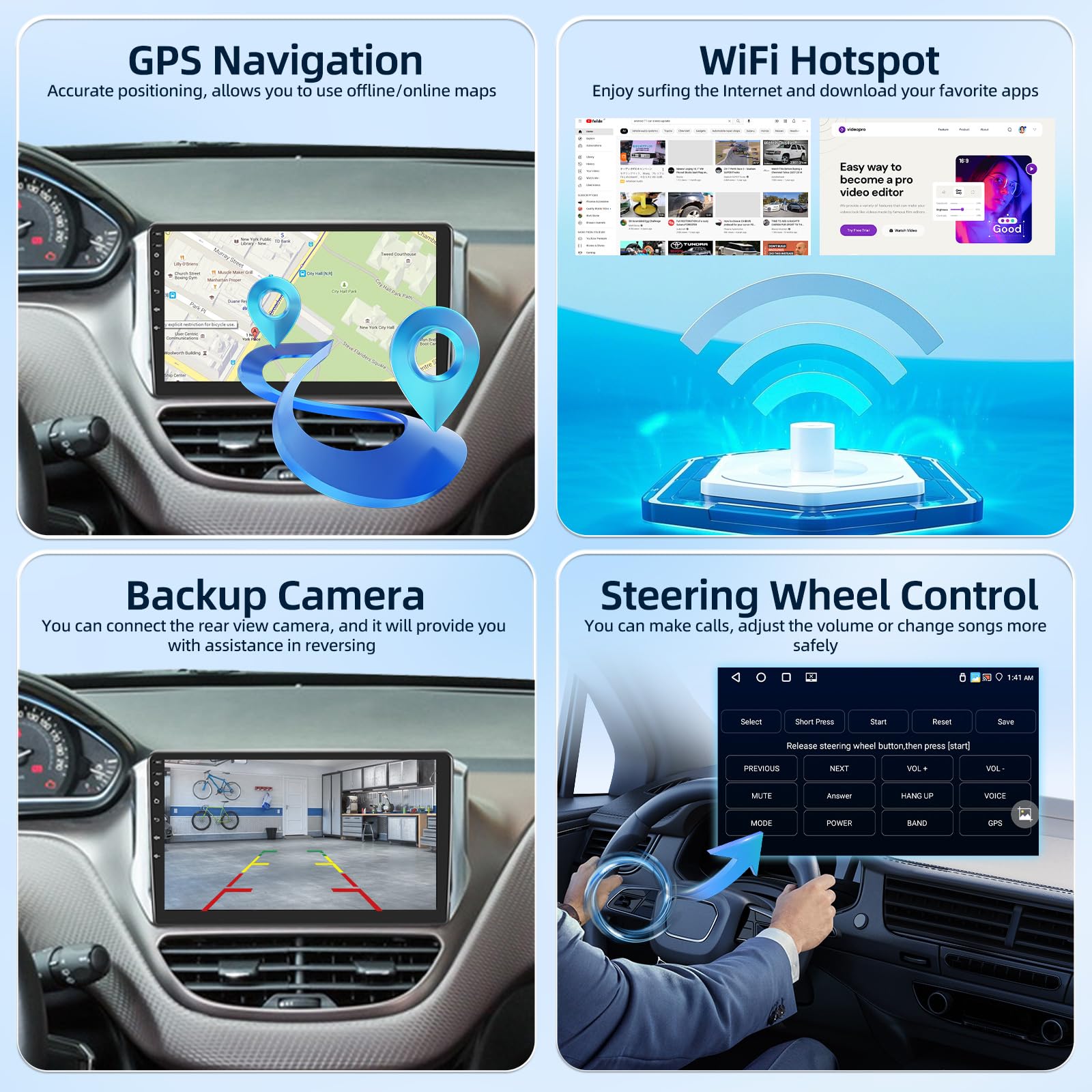 [4G+64G] Android Autoradio per Peugeot 208/2008 2012-2018 con Wireless Carplay & Android Auto, Schermo Touch IPS 10.1 pollici con GPS, WiFi, 32EQ, Bluetooth 5.0, Radio FM/RDS