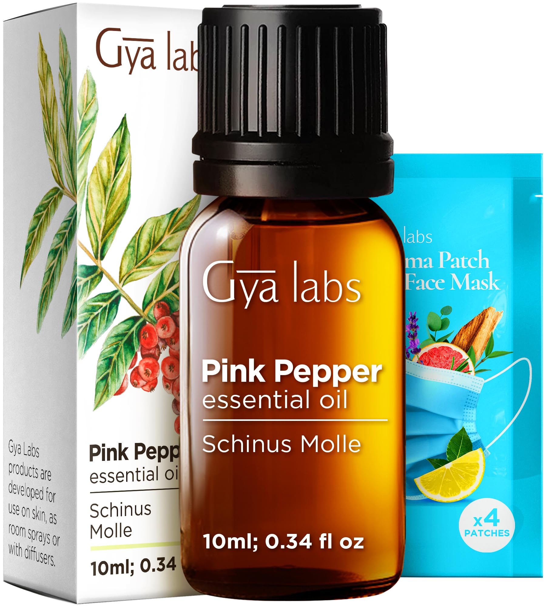 Gya Labs Pink Pepper Essential Oil (10ml) - Crisp, Peppery & Spicy Scent