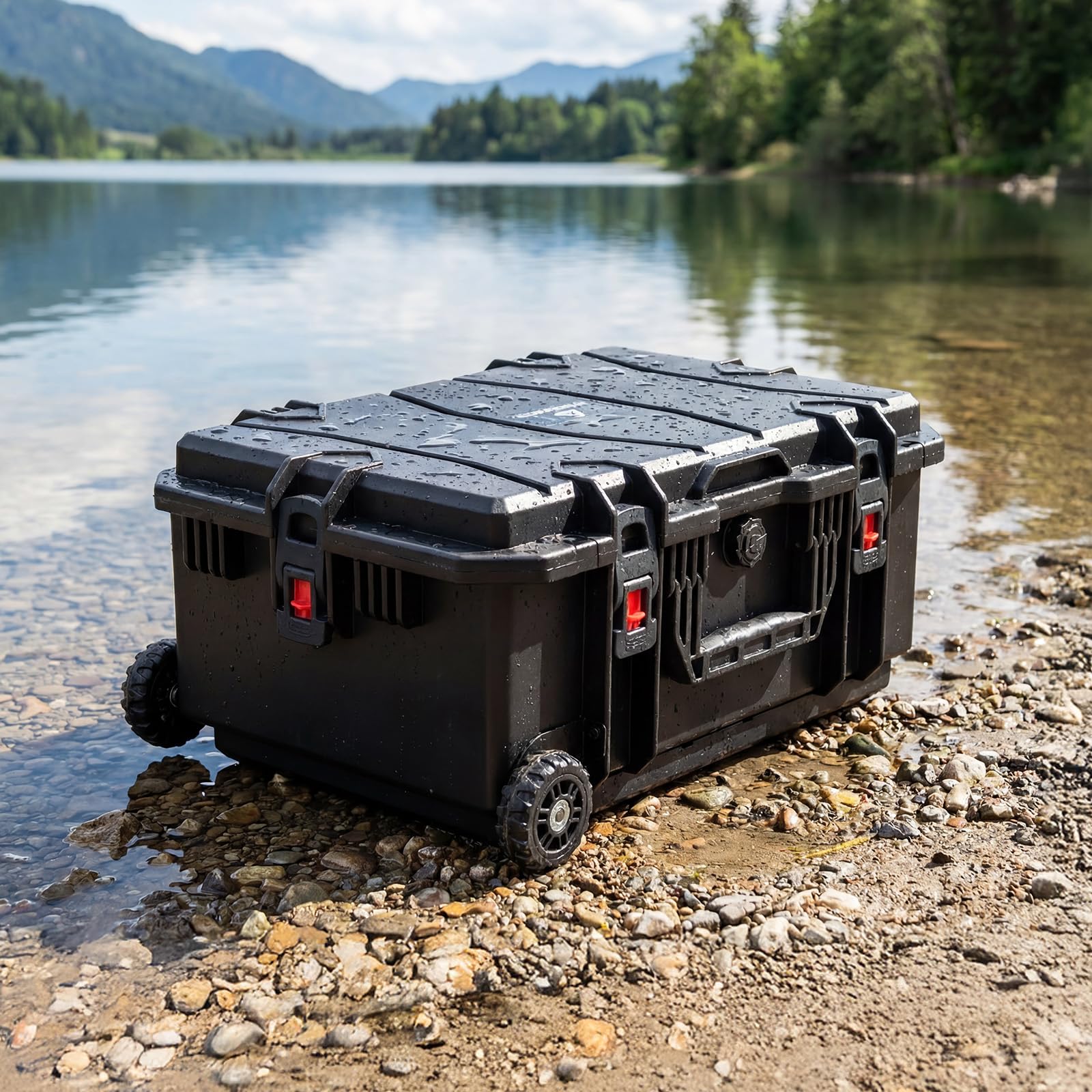 COWVIE Wetterfestes Hartschalen-Geheuse für DJI Gimbal, Trolleykoffer mit Rollen, Ausziehbarer Griff, Klett-Trennwände & Gurte, IP67 Wasserdicht & Staubdicht für Kamera, Drohnen & Equipment