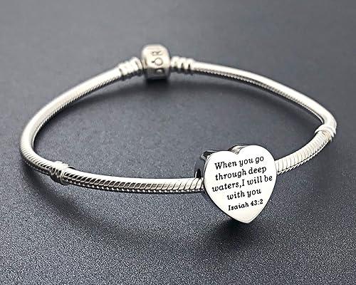 Miniatura 5 de MUERDOU Dije de corazón, pulsera cristiana con versículo bíblico para oración, fe, religiosa, regalos para mujeres