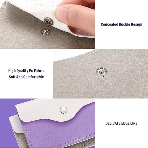 Miniatura 4 de Tondiamo Paquete de 2 fundas para píldoras anticonceptivas, de piel sintética, para píldoras, 4.33 x 3 pulgadas, bolsa anticonceptiva con llavero