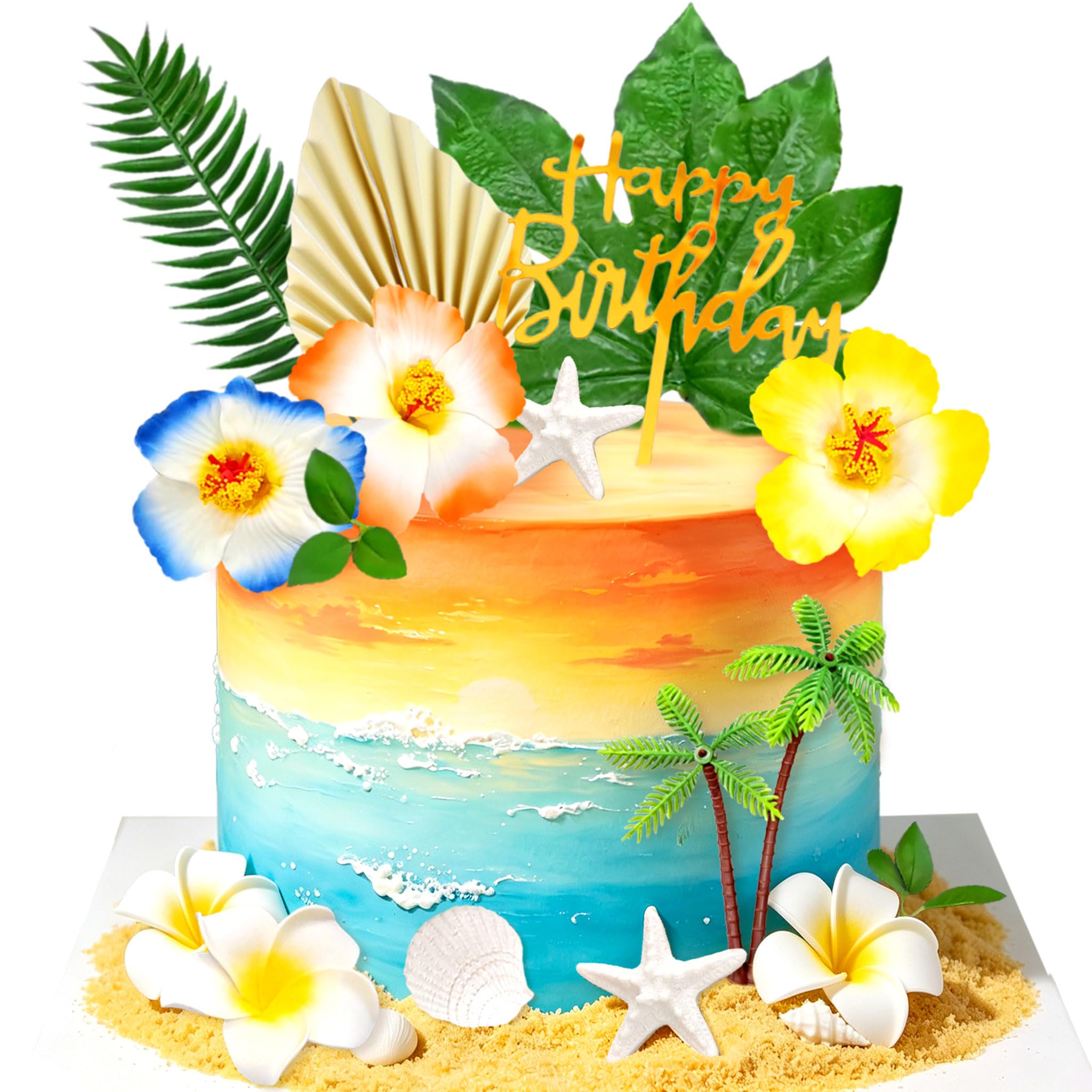 Hawaiian Beach Ocean Cake Topper Moana Birthday Cake Decor Birthday Baby Shower Party Supplies