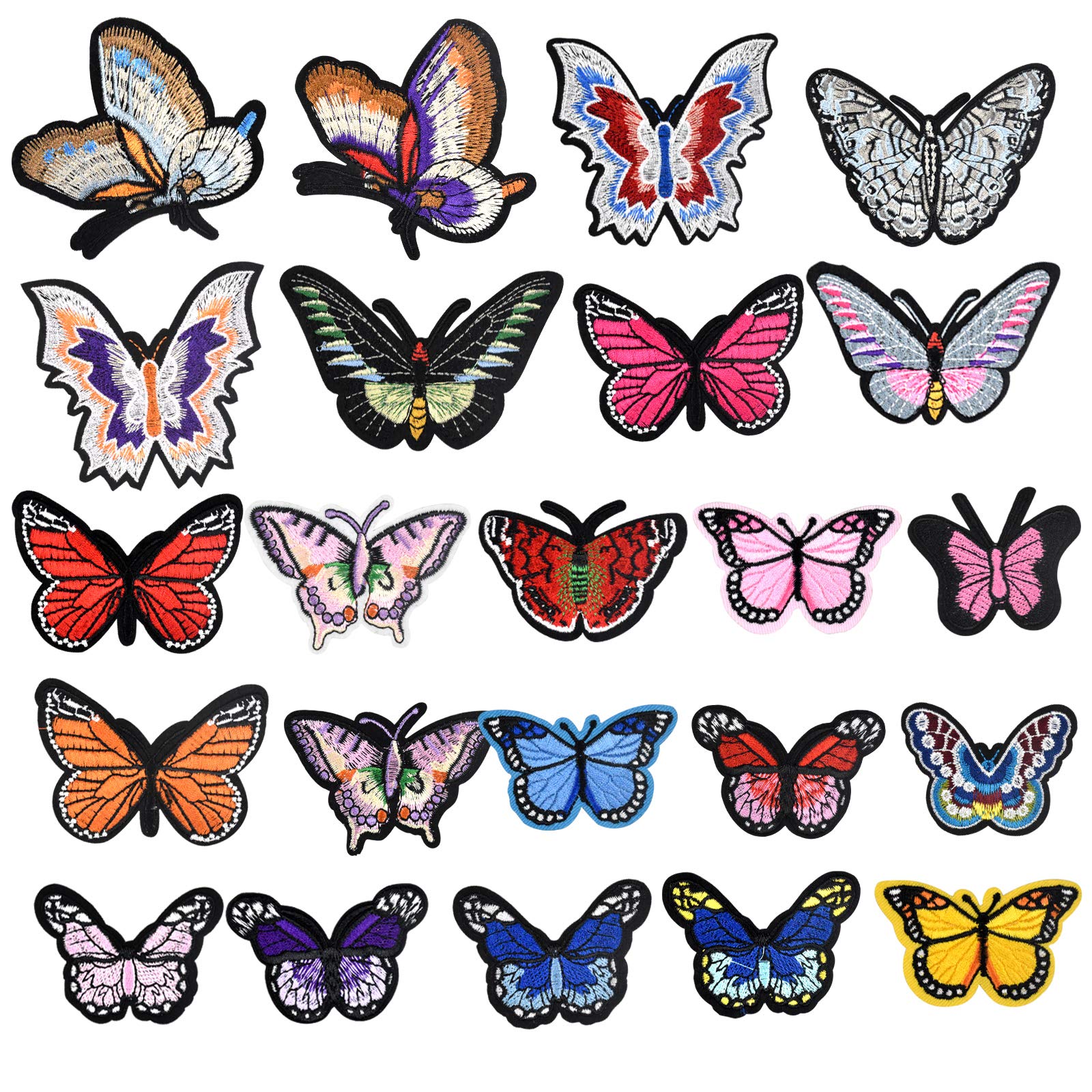 23 Piezas Mariposa Parches Bordados Planchar Mariposa Parche Termoadhesivo para Ropa de Bricolaje Jeans Bolso Zapatos Decorativos para Tela Parche para Ropa de Bricolaje Jeans Bolso Zapatos