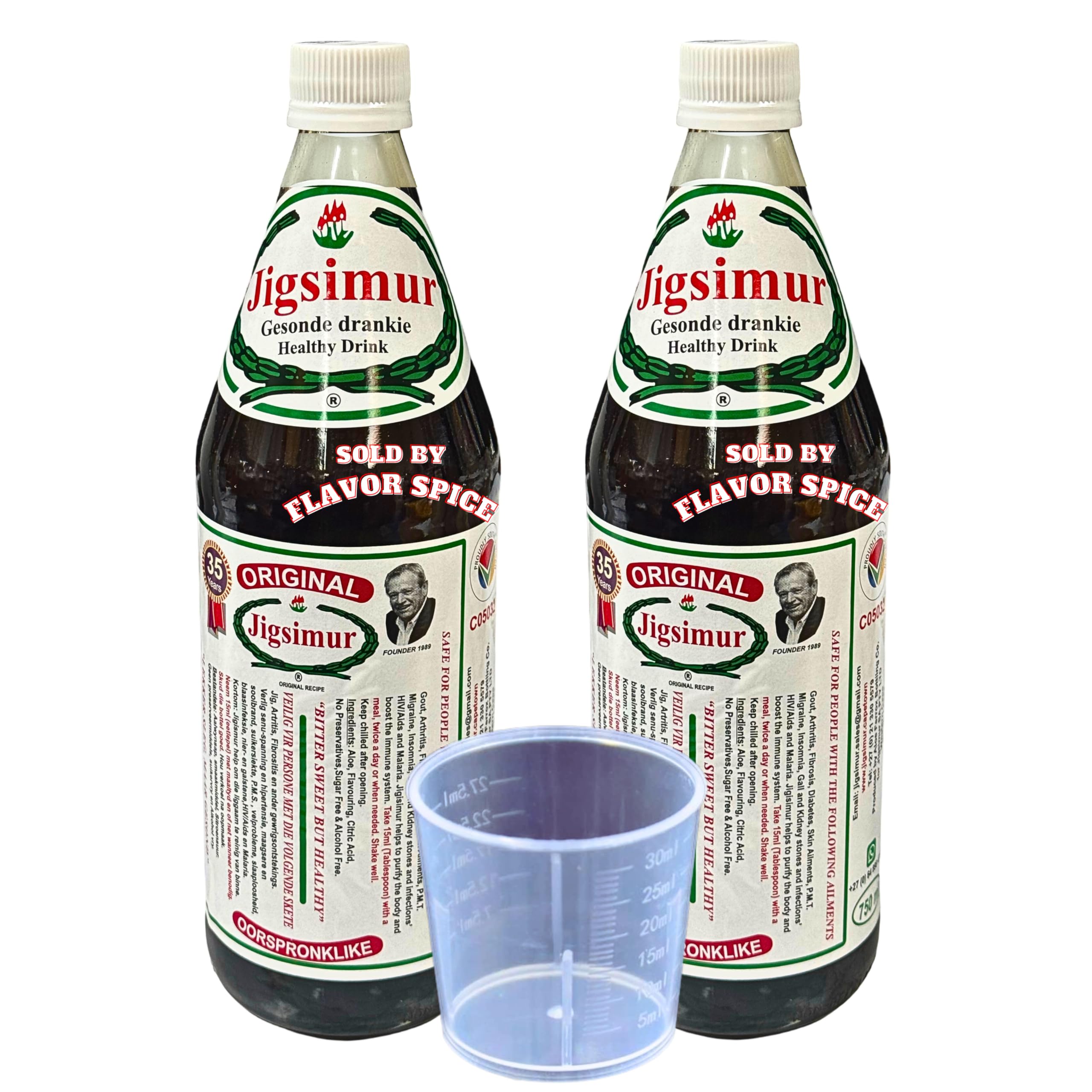 Jisimur South African Herbal Drink 750ML | 2 BOTTLE | Original WITH FREE Flavor Spice Measuring CUP