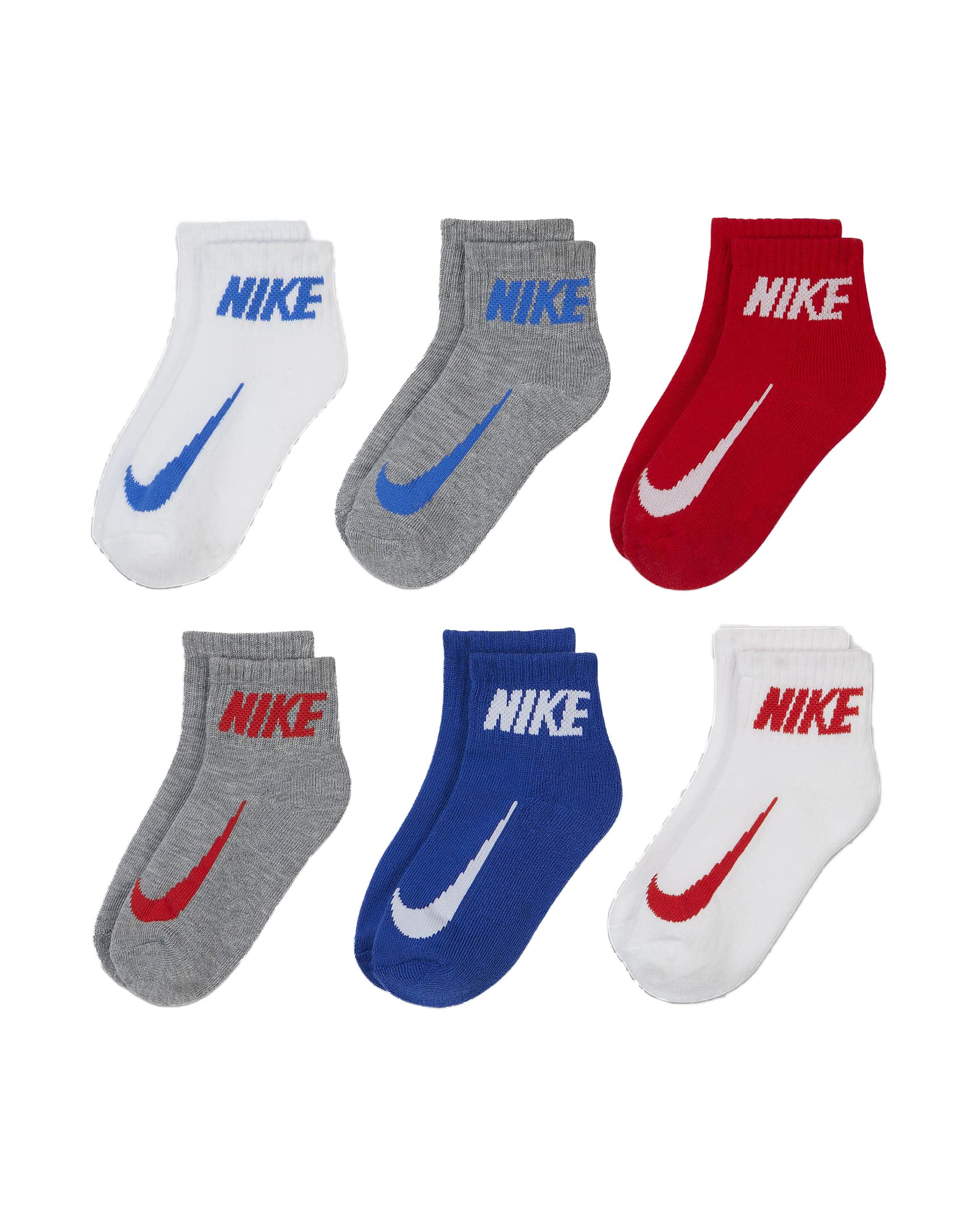 Nike Little Boy Cushioned Quarter Socks 6 Pack