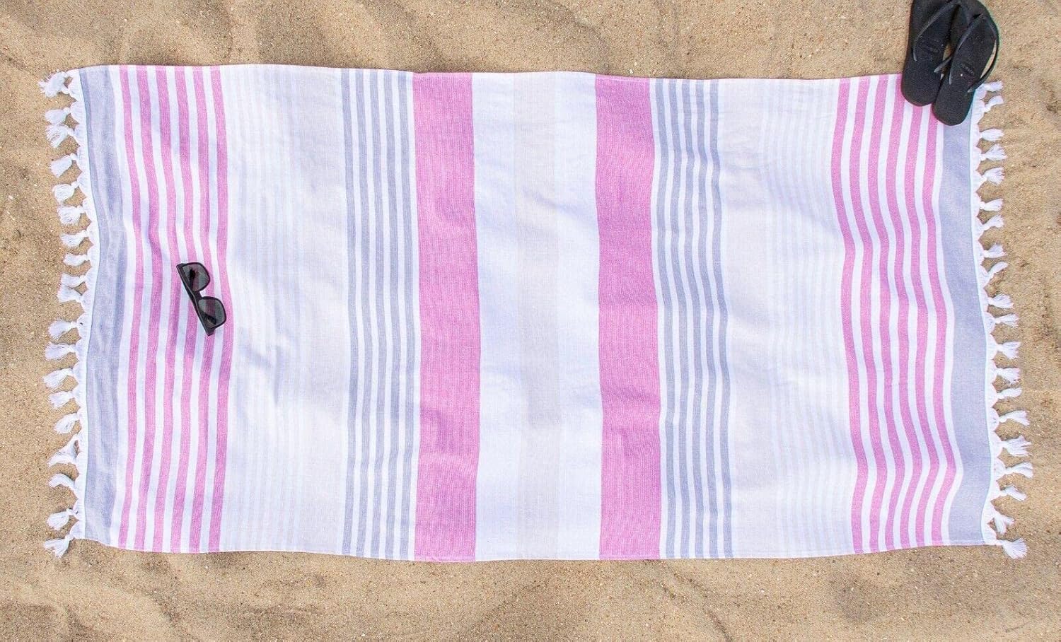 Meera Stripe Absorbent Ultra-Soft Lightweight Oversized Cotton Beach Beach Bath for Bathroom Hand Bathroom Washcloths Bath