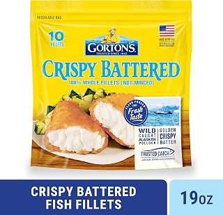 Gorton's Crispy Battered Fish Fillets 19 oz Frozen - Wild Caught Pollock, Omega-3 Rich, Oven Ready in 25 Min