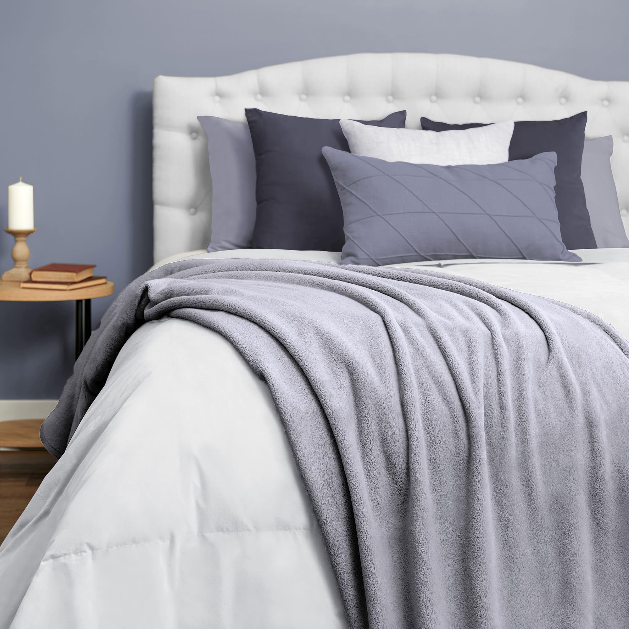 Northwest Ashford Home Cozy Warmwell Blanket Lunar Rock Grey Full Size 66 x 90 inches