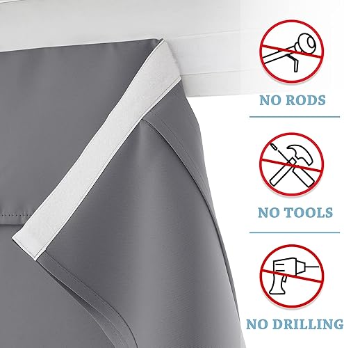 Miniatura 3 de RYB HOME Juego de cortinas de puerta lateral, cortinas opacas con aislamiento térmico para puerta francesa, privacidad completa, pantalla pequeña