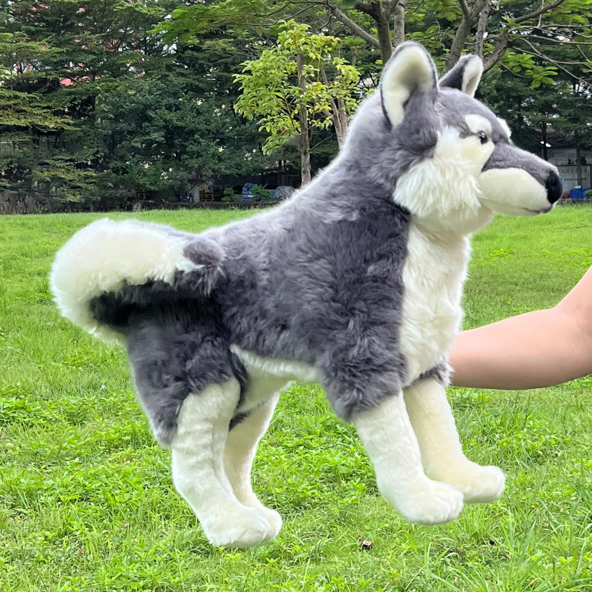 Amazon.co.jp: FLUFFYFUN リアルなオオカミ犬のぬいぐるみ 20インチ