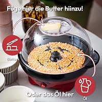 Gadgy Retro Popcorn Maker 5L - 800W Piros Popcornkészítő Tapadásmentes Felülettel 8