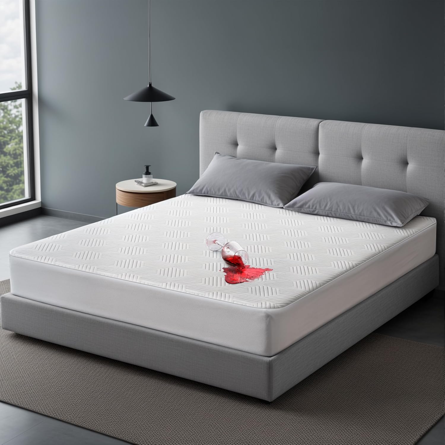 100 Waterproof Mattress Protector with High Resistance to Liquid Breathable 3D Air King Mattress Protector Ultra Soft Cooling