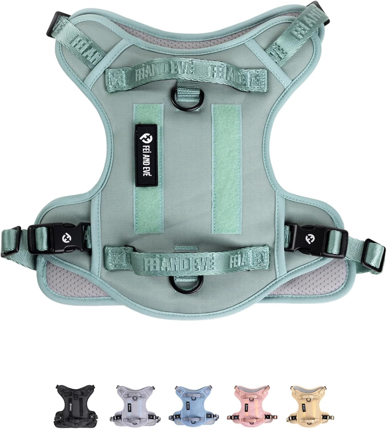 2025 Fei & Eve Medium Dog Harness | No-Pull, Quick-Release, Green