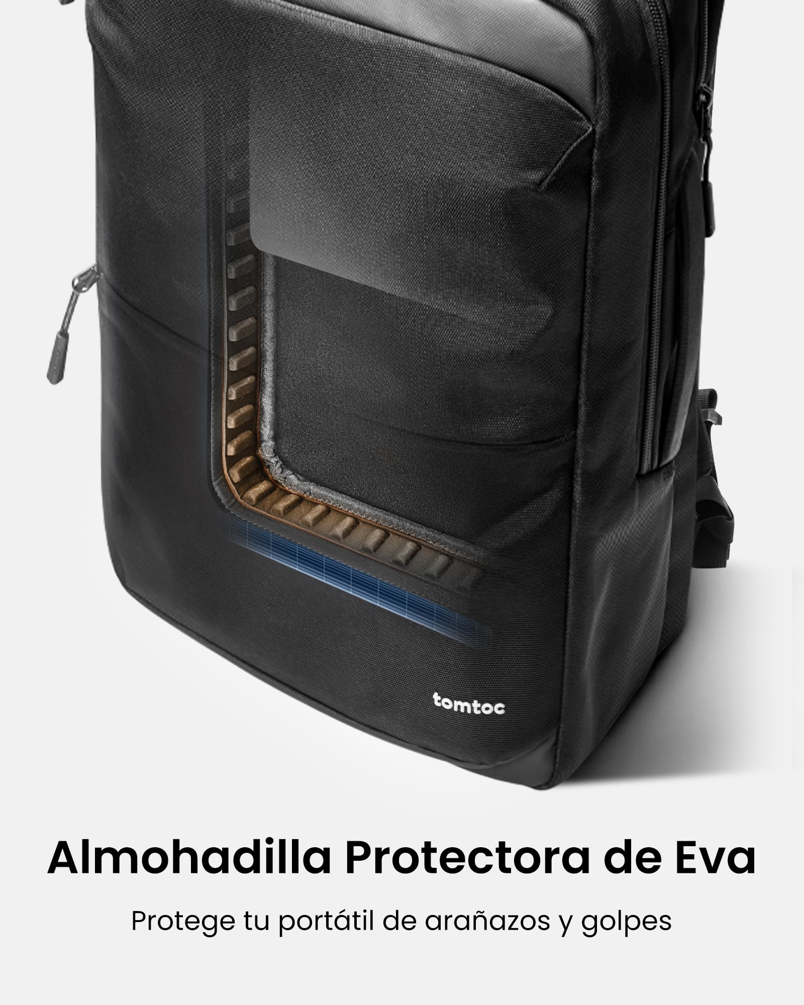 tomtoc Mochila Compacta para Portátil de 15,6-17,3 Pulgadas, Mochila de Uso Diario de 24L, Mochila Profesional, Bolsa de Trabajo con Pasacables para Negocios, Viajes al Trabajo