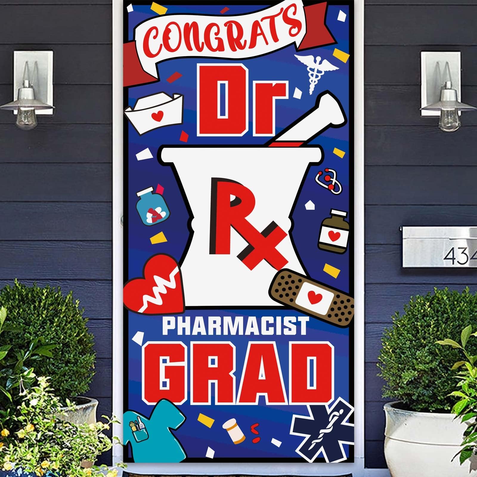 Congrats Doctor Dr Medical Grad 2022 Banner Backdrop Background Rx Graduates Theme Decor Pharmacist Medical Doctor Graduation Party Class of 2022 Party Photo Booth Props Favors Supplies Decorations