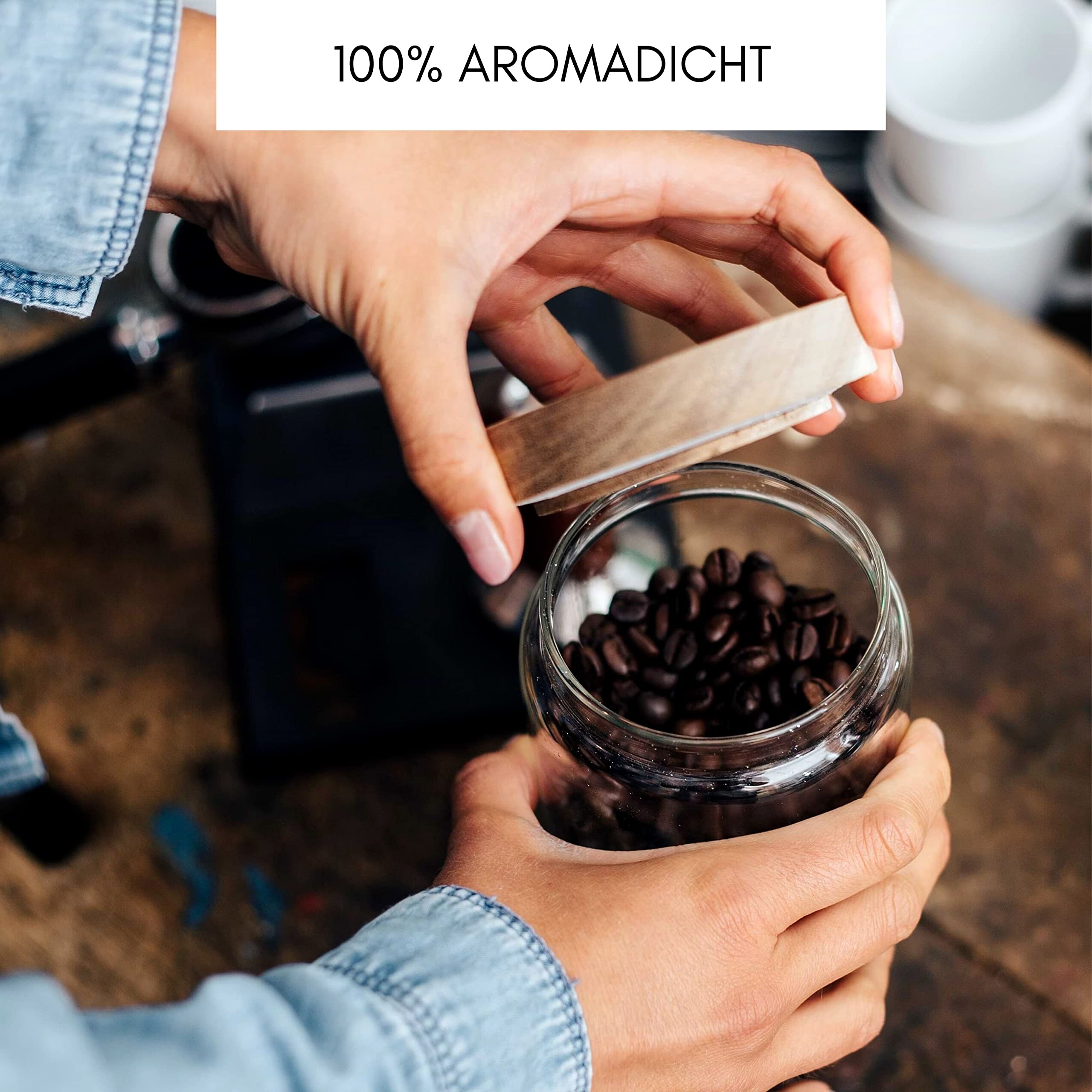 Econovo® Pojemniki szklane na zapasy z pokrywkami 1000 ml (3-częściowy zestaw) ze szkła borokrzemowego, stosowe i hermetyczne, słoiki na żywność z pokrywkami duże i małe, zestaw słoików do
