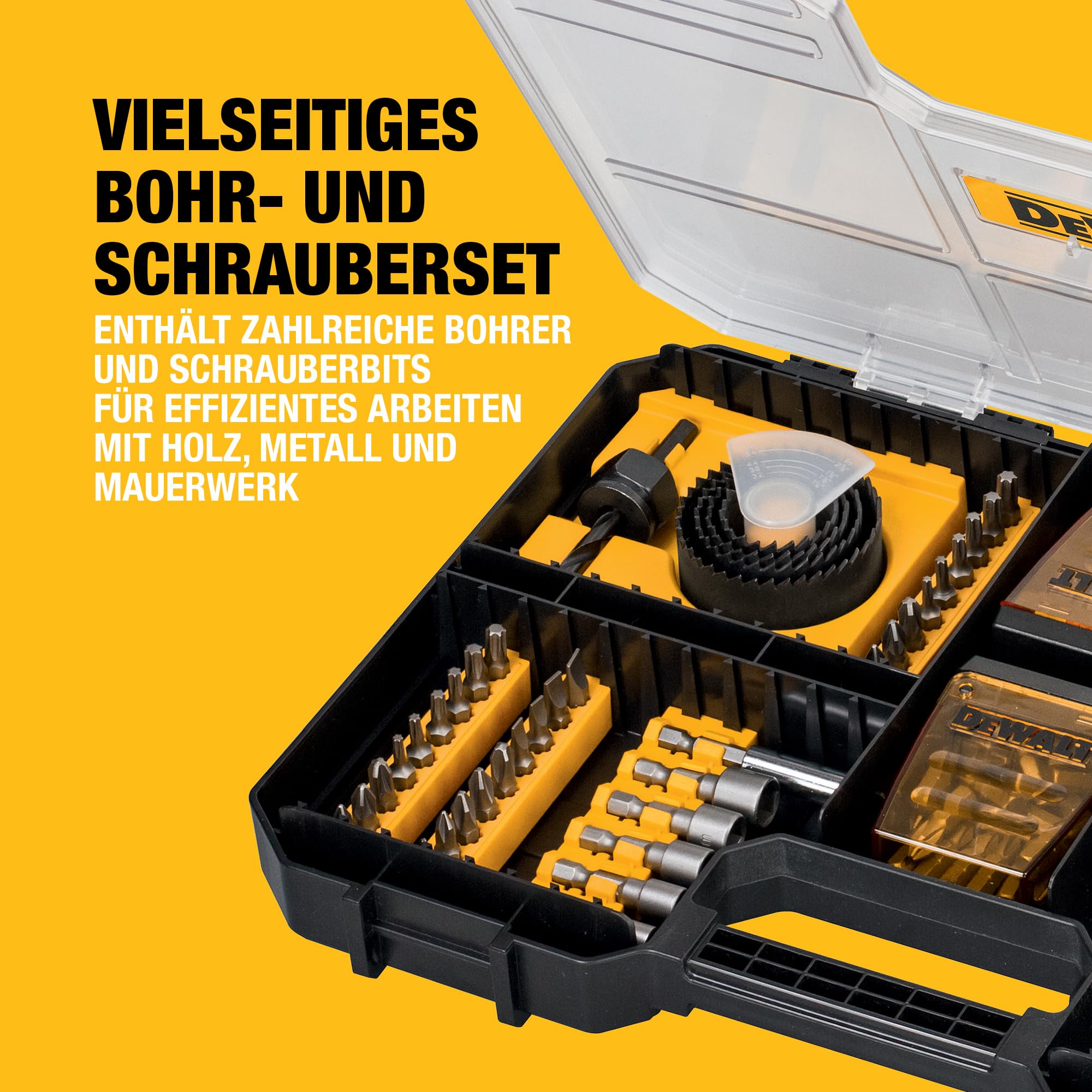 DEWALT 100-teiliges High Performance Bohr- und Schrauberbit-Set (kompatibel mit der Schublade der TSTAK-Box IV), DT71569-QZ