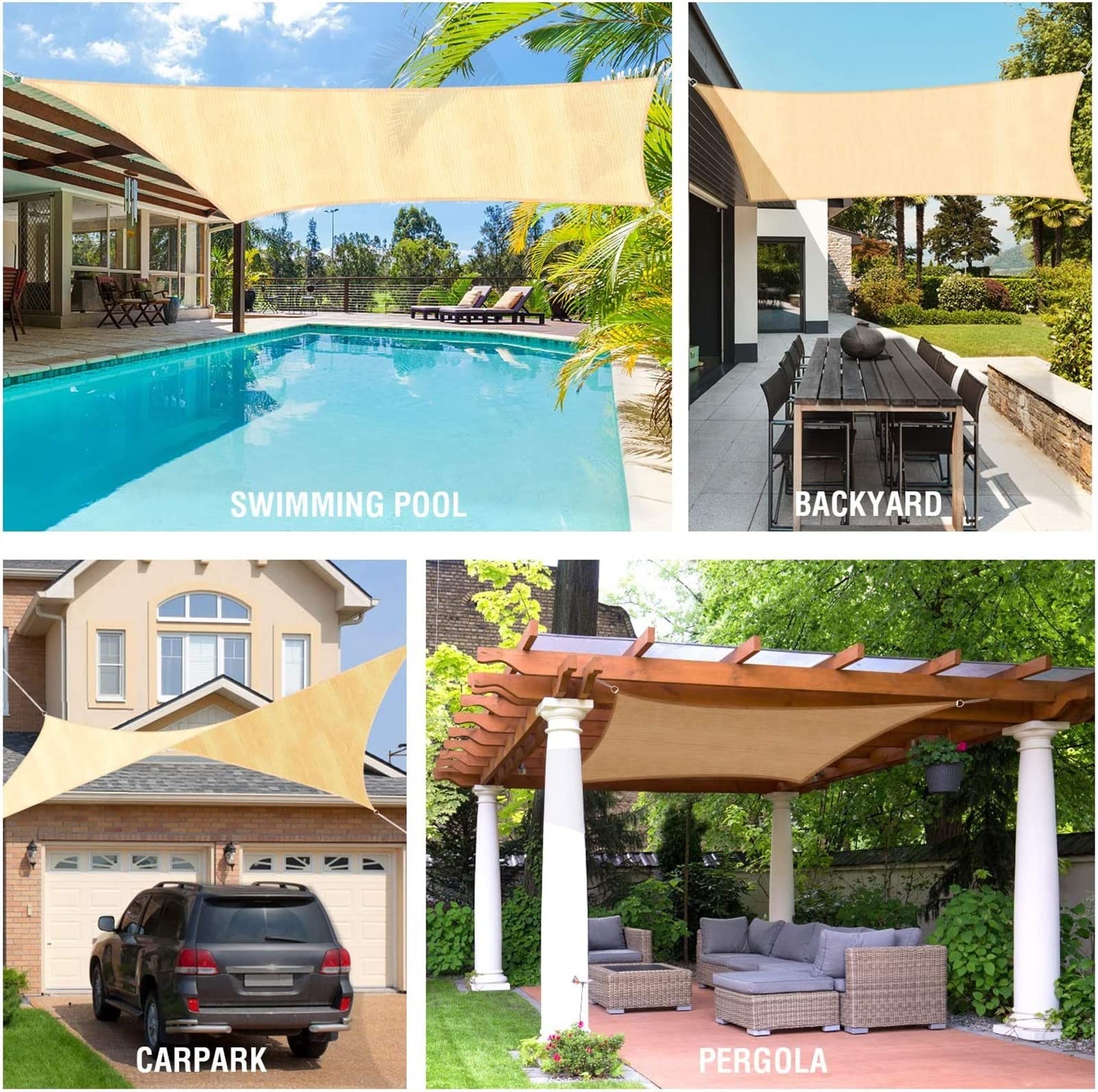 Amazon.com : RHSH Sun Shade Sail Rectangle Canopy Sail Shade