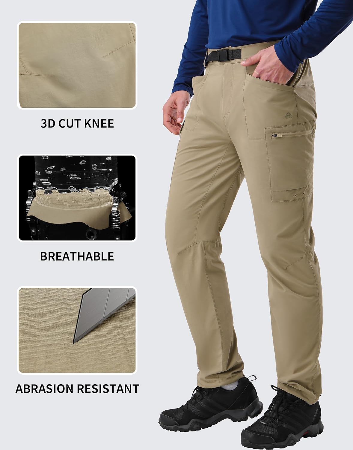 Pioneer Camp Men's Hiking Cargo Pants Lightweight Quick Dry Outdoor Water Resistant Work Tactical Pant for Men Travel Fishing - Image 4