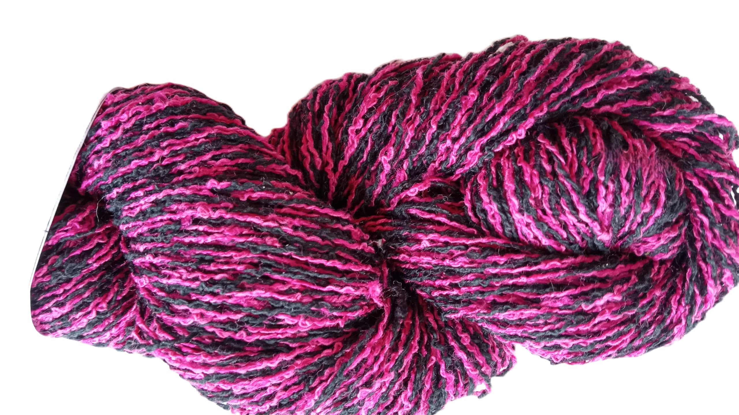 Amazon.com: Black and Magenta Pink Twist Cotton Blend Fingering