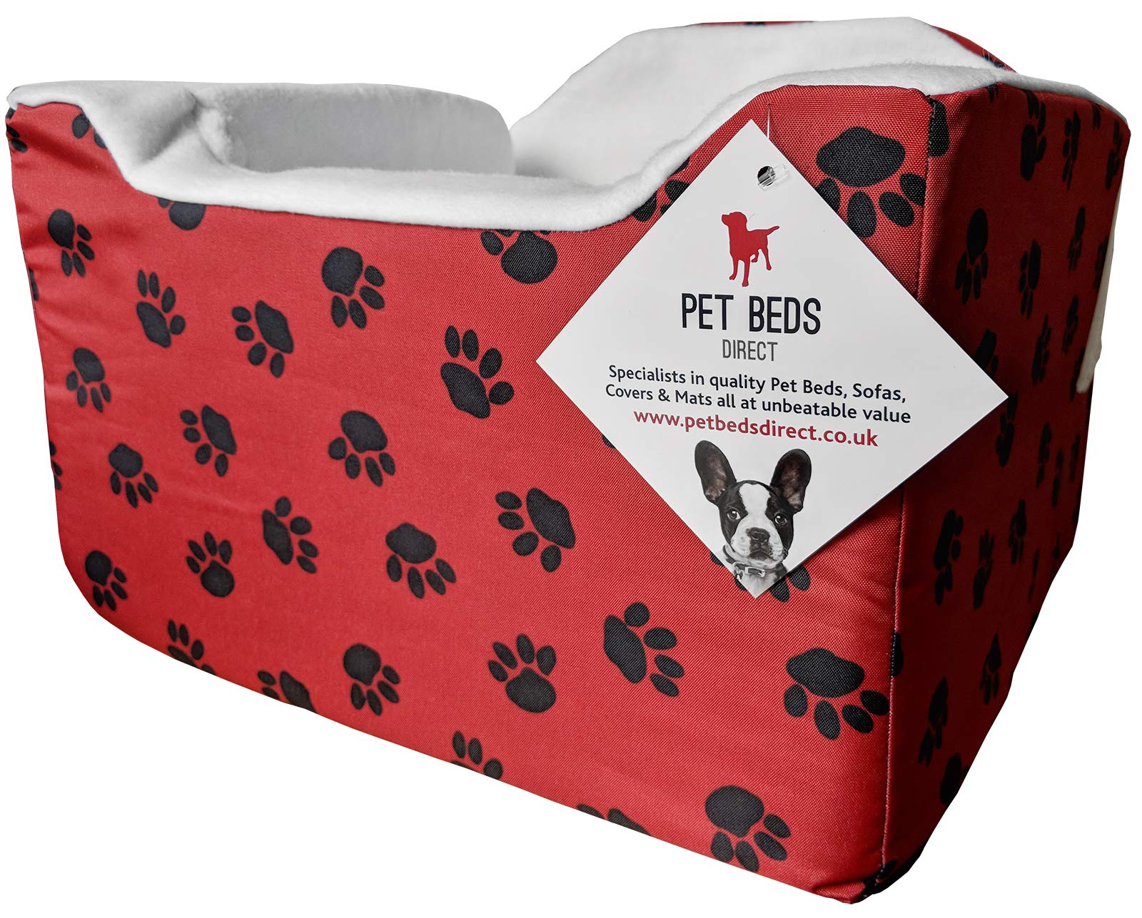 Pet Beds Direct Car Seat for Dogs & Pets Travel Basket/Safety Harness Car Seat in Medium (32x55x55) Red Paws