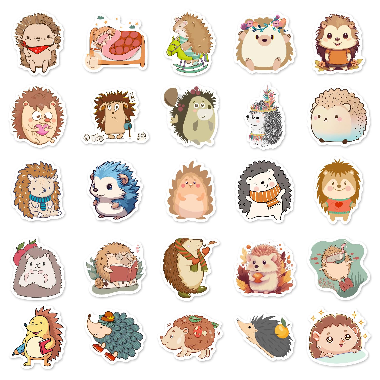 50 Pcs Little Hedgehog Stickers for Skateboard,Luggage,Guitar,Water Bottles,Phone,Animal Cute Style Stickers Waterproof Vinyl,Graffiti Decorate for Teens Girls Children Motivate Gift - Image 2