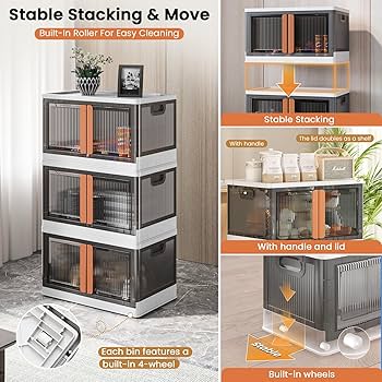 Amazon.com - Sineda 19Gal Collapsible Storage Bins with Lids