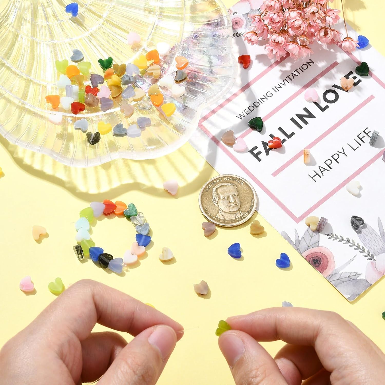 KitBeads 100pcs Random Lampwork Heart Beads Colorful Romantic Heart Beads Tiny Heart Shaped Beads for Jewelry Making Bracelets Necklace Crafts Bulk - Image 4