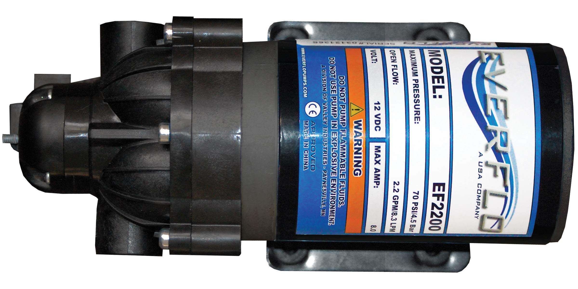 Everflo EF2200-BOX Pompe à membrane 12 V, noir, pompe(s) (2,2 gpm)