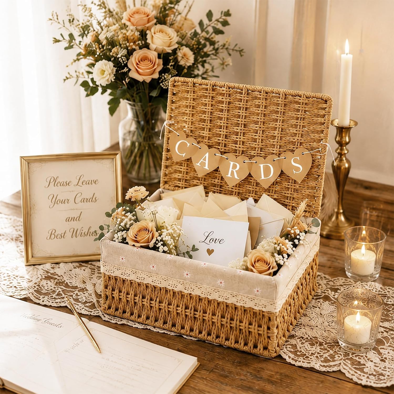 Whaline Wedding Card Box with Letter Flag