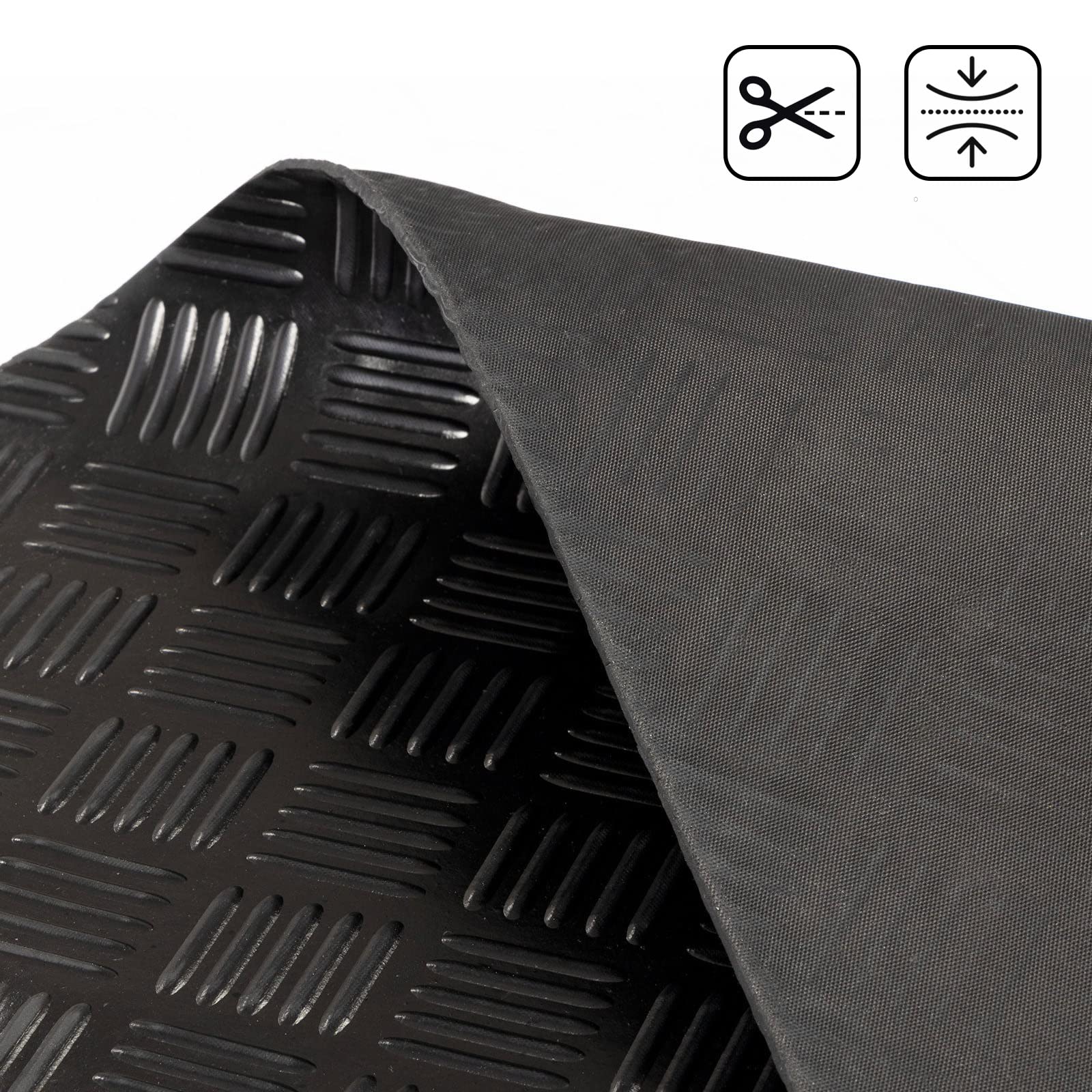 Floordirekt Gummiläufer Karo - Gummimatte in Riffelblech Optik - Stärke: 3mm - Noppenmatte Antirutschmatte - rutschfest und unempfindlich gegen Flüssigkeiten & Schmutz (100 x 1000 cm)