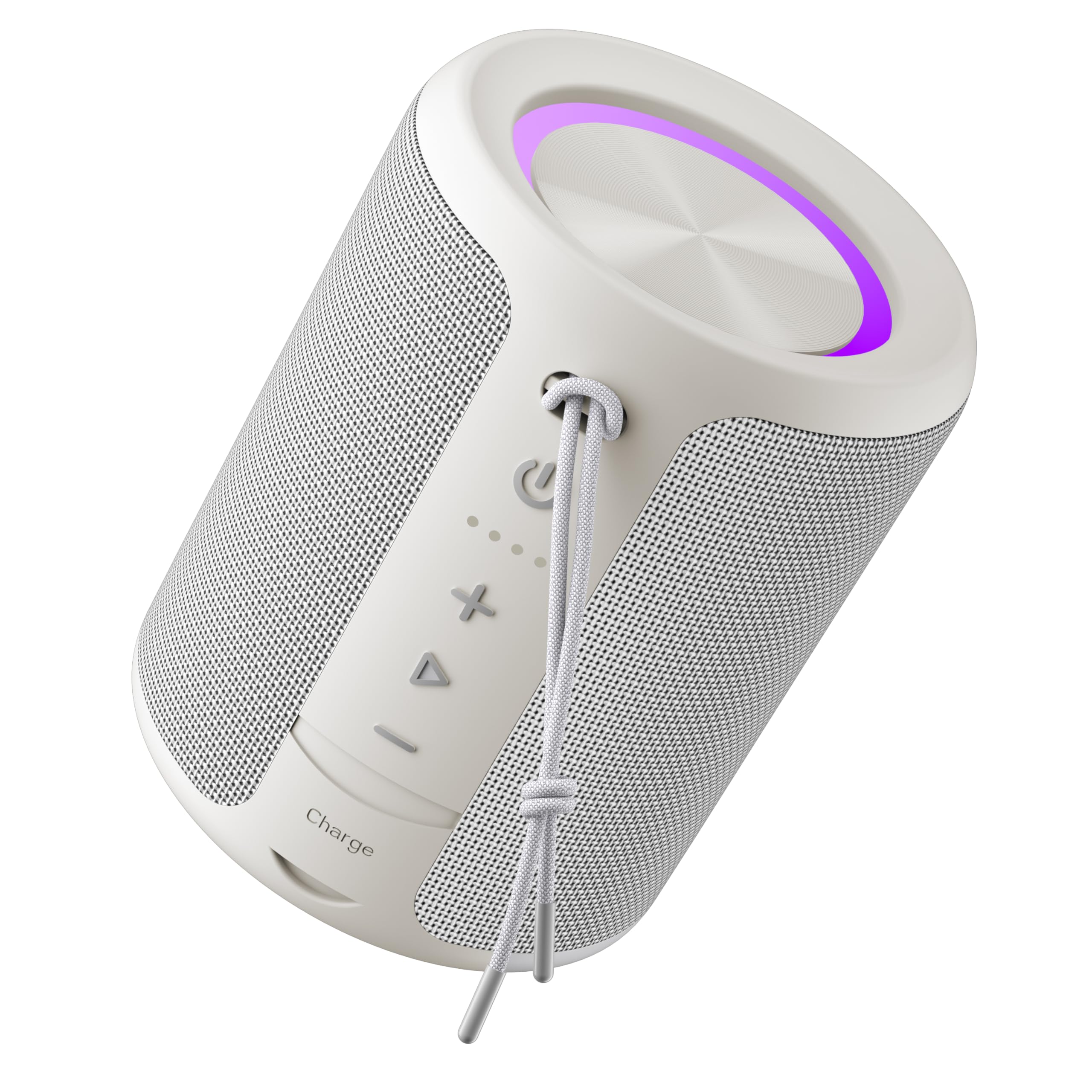 Portable Bluetooth Speaker, IPX7 Waterproof Wireless Speaker with 20W Loud Stereo Sound, 15H Playtime &amp; Beat-Synced RGB Light, Small Outdoor Speaker for Shower, Pool, Beach,Hiking,Gifts(Gray)