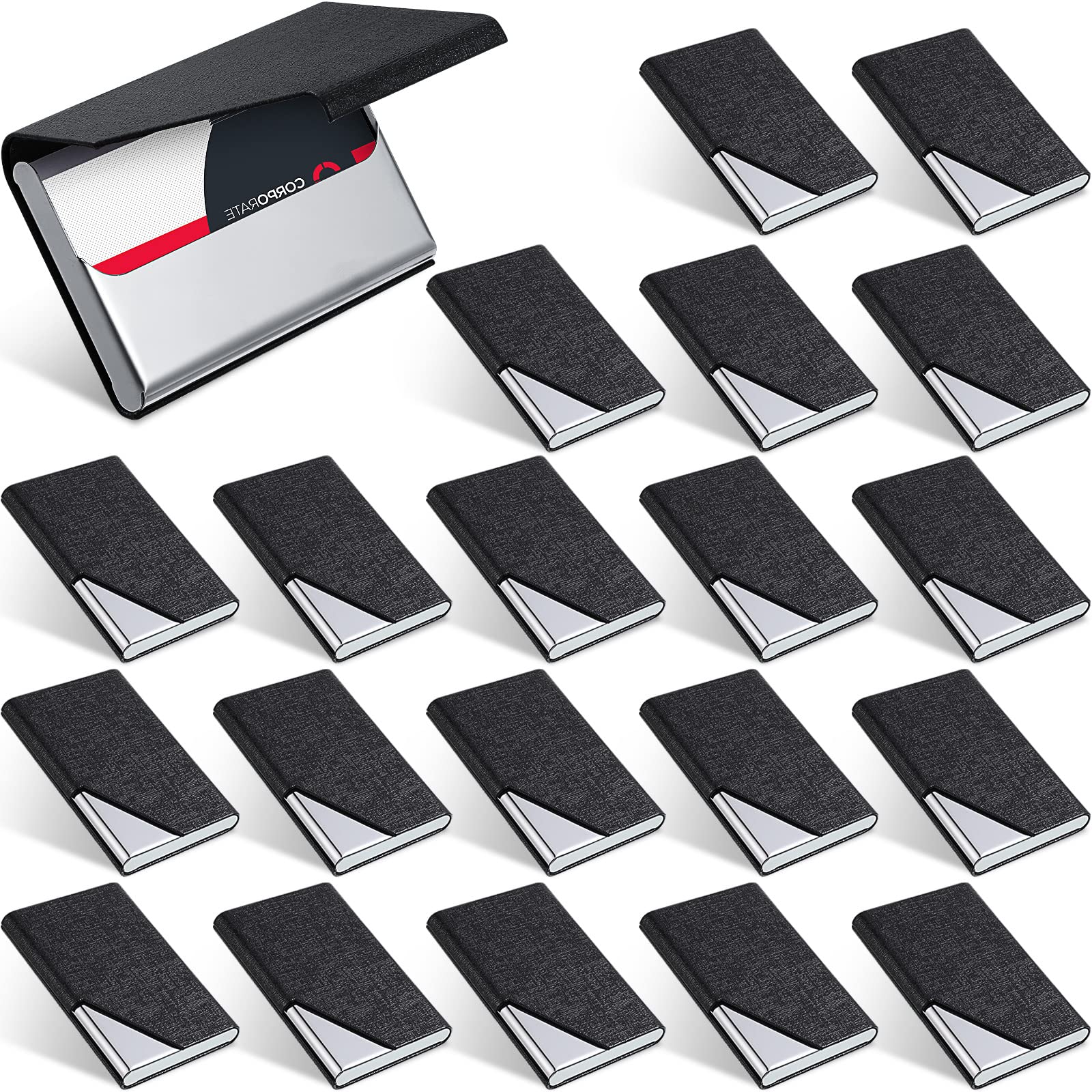 Yexiya 20-Piece PU Leather Business Card Holder Set