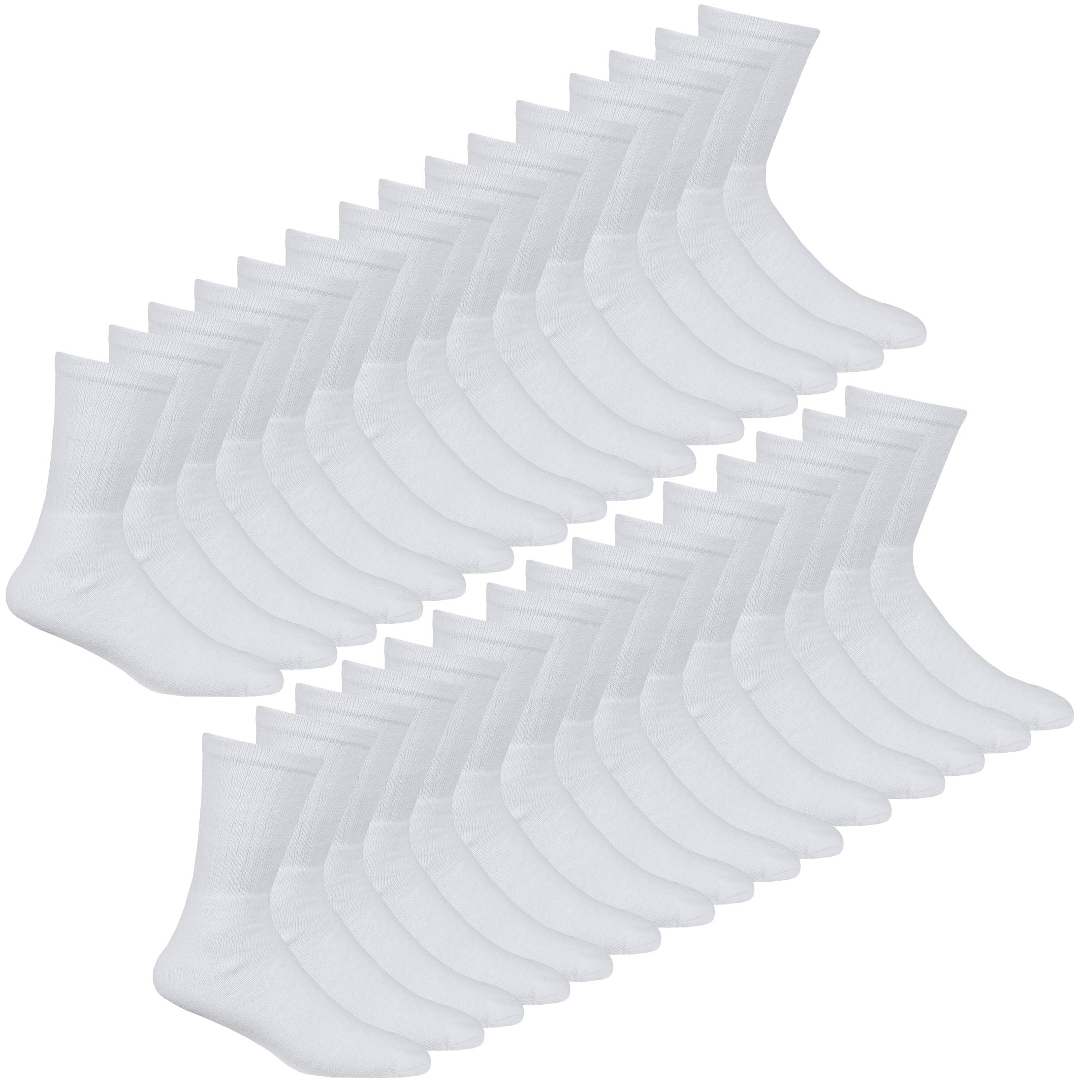 METZUYAN Mens 40 Pairs Cotton Rich Sports Socks Plain Black White Grey Size 6-11