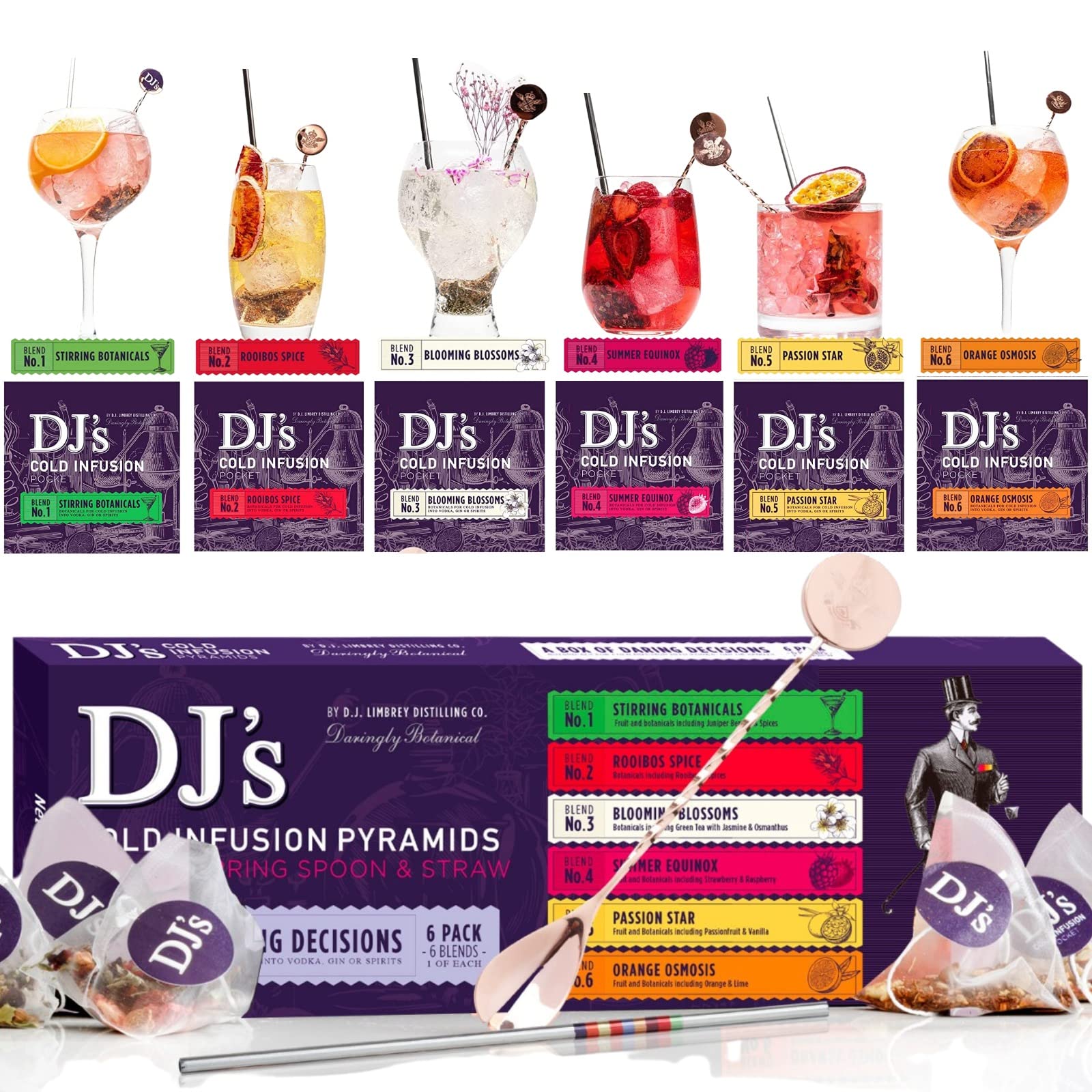 Buy DJ's Cold Infusion Vodka & Gin Gift Set for Gin Lovers 6 Natural